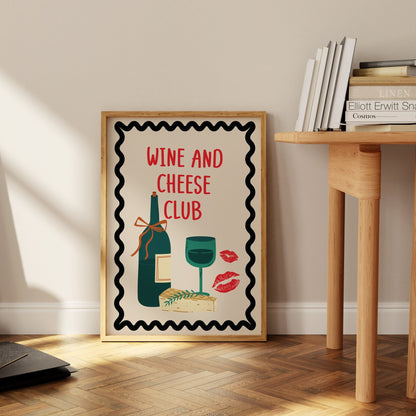 Wine And Cheese Club Art Print - Posterami