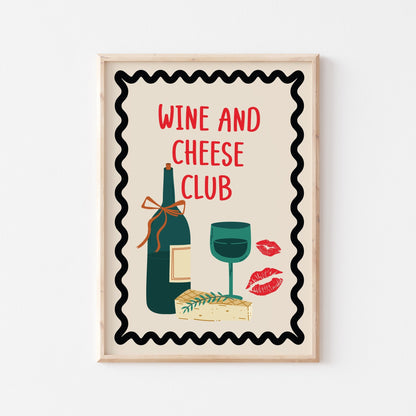 Wine And Cheese Club Art Print - Posterami